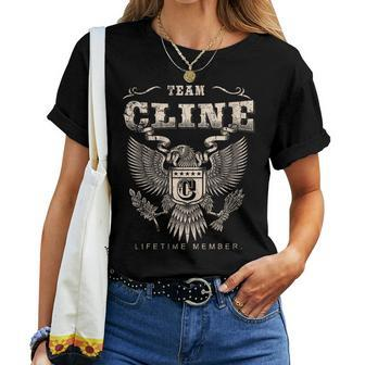 Team Cline Family Name Lifetime Member Women T-shirt - Seseable