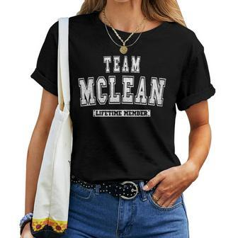 Team Mclean Lifetime Member Family Last Name Women T-shirt - Seseable