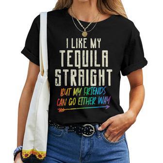 Tequila Straight Friends Either Way Gay Pride Ally Lgbtq Women T-shirt - Monsterry UK