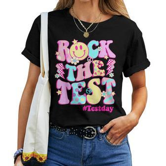 Testing Day Teacher Student Motivational Rock The Test Women T-shirt - Monsterry UK