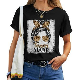 Texas Squad Summer Girls Trip 2024 Messy Bun Leopard Women T-shirt - Monsterry AU