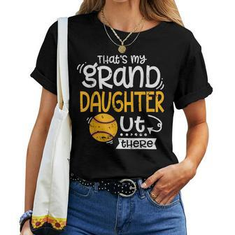 That's My Granddaughter Out There Softball Grandma For Women Women T-shirt - Thegiftio