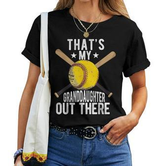 That's My Granddaughter Out There Softball Grandpa Grandma Women T-shirt - Monsterry AU