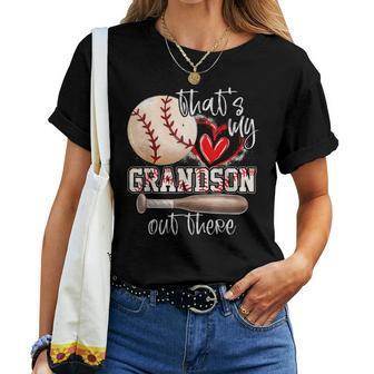 That's My Grandson Out There Baseball Grandma Women T-shirt | Mazezy