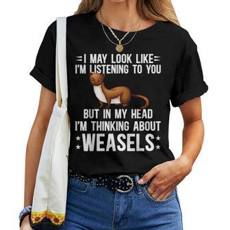 Thinking About Weasel Lover Weasel Girl Weasel Boy Women T-shirt - Monsterry AU