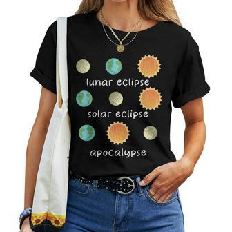 Three Eclipse To Learn Science Teacher Space Women T-shirt - Seseable
