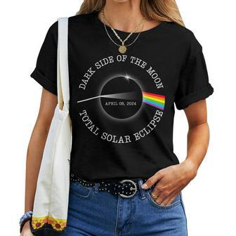 Total Solar Eclipse 2024 Rainbow Totality Dark Side Moon Women T-shirt | Mazezy CA