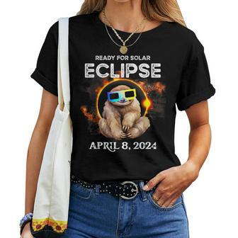 Total Solar Eclipse 2024 Sloth With Solar Eclipse Glasses Women T-shirt - Monsterry CA
