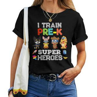 I Train Pre-K Superheroes Back To School Teacher Gif Women T-shirt - Monsterry CA