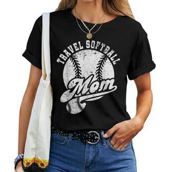 Travel Softball Mom Vintage Softball Mama Softball Player Women T-shirt - Monsterry DE