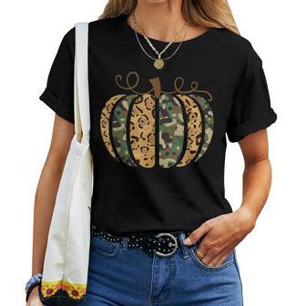 Trendy Leopard Camo Pumpkin Animal Print Cheetah Fall Women Women T-shirt - Monsterry AU