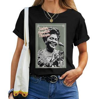 Tribute To Godmother Sister Rosetta Tharpe Portrait Women T-shirt - Monsterry