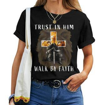 Trust Walk By Faith Christian Religious Sayings Graphic Men Women T-shirt - Seseable