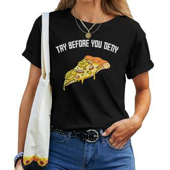 Try Before You Deny Strange Surfer Pineapple Pizza Boy Girl Women T-shirt - Monsterry UK