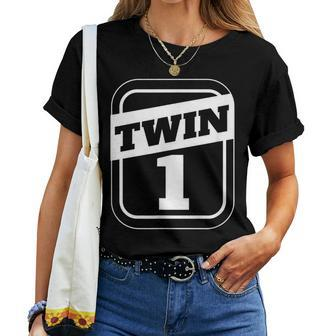 Twin 1 Twin 2 Twins Boys Twins Girls Matching Women T-shirt - Monsterry