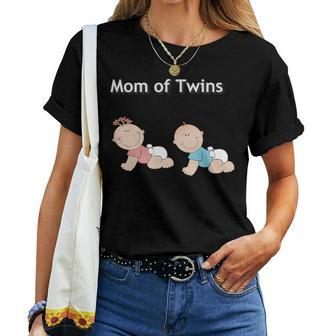 Twins Mom Two Babies In One One Girl One Boy Women T-shirt - Monsterry CA