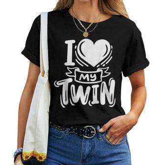 Twins Twin Brother Sister I Love My Twin Women T-shirt - Monsterry