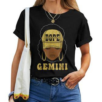 Unapologetically Dope Gemini Queen Black Zodiac Women T-shirt - Seseable