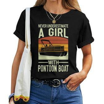 Never Underestimate A Girl With A Pontoon Boat Captain Women T-shirt - Seseable