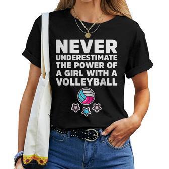 Never Underestimate The Power Of A Girl Cool Volleyball Women T-shirt - Thegiftio UK
