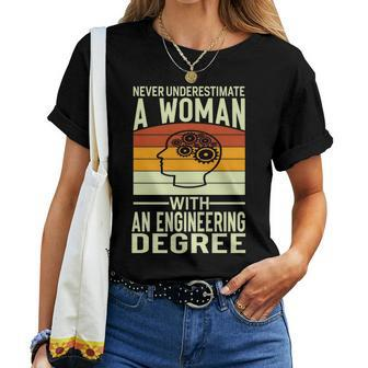 Never Underestimate A Woman With An Engineering Degree Women T-shirt - Thegiftio UK