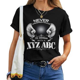 Never Underestimate A Woman With A Xyz Abc T Women T-shirt - Thegiftio UK