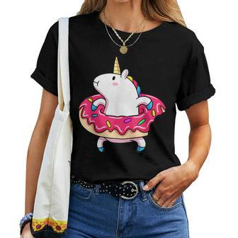 Unicorn Donut Float Cute Magical Animal Summer Girls Women T-shirt - Monsterry AU