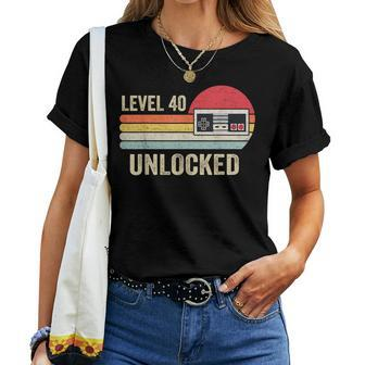Unlocked Level 40 Birthday Video Game Controller Women T-shirt - Seseable