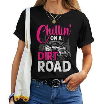 Utv Girls Chillin On Dirt Road Sxs Side By Side Women T-shirt - Monsterry