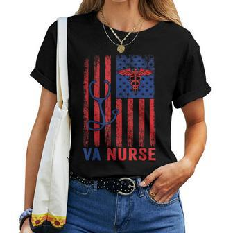Va Nurse American Flag Patriotic Medical Worker Patriotic Women T-shirt - Monsterry AU