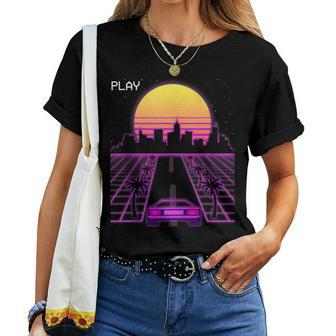 Vaporwave Sunset Synthwave Cyberpunk Outrun 80S Women Women T-shirt - Monsterry