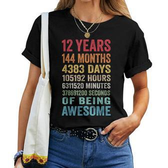 Vintage 12 Years Old Being Awesome 12Th Birthday Boys Girls Women T-shirt - Monsterry DE