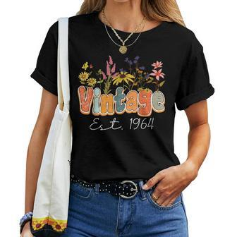 Vintage 1964 60Th Birthday Wildflower 60 Year Old Women Women T-shirt - Seseable
