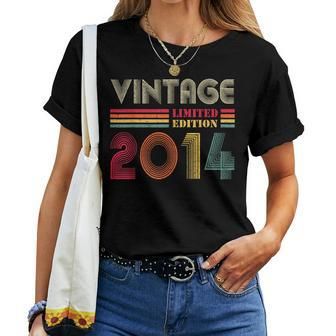 Vintage 2014 10 Years Old Boys And Girls 10Th Birthday Women T-shirt - Monsterry