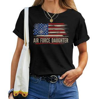 Vintage Air Force Daughter American Flag Veteran Women T-shirt - Monsterry UK