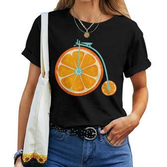 Vintage Bike Bicycle Flower Basket Orange Fruit Women T-shirt - Monsterry CA