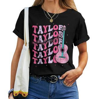 Vintage First Name Taylor Groovy First Name Personalized Women T-shirt | Mazezy CA