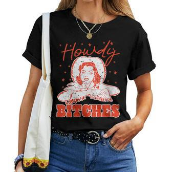 Vintage Howdy Bitches Rodeo Western Country Southern Cowgirl Women T-shirt - Monsterry DE