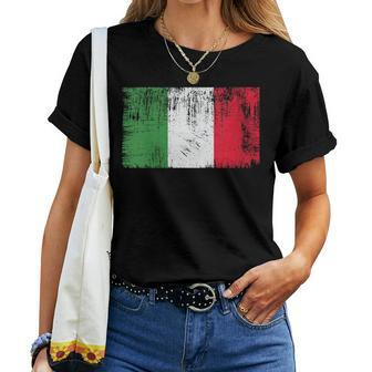 Vintage Italian Banner Fan Italy Flag Italia Retro Women T-shirt - Monsterry