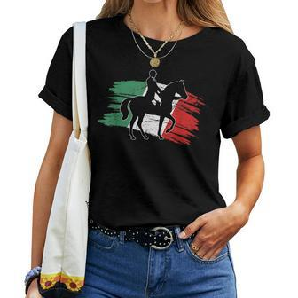 Vintage Italian Italy Flag Horse Jumping Equestrian Women T-shirt - Monsterry
