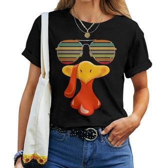 Vintage Turkey Face Thanksgiving Sunglasses Boys Girls Women T-shirt - Monsterry
