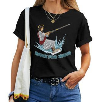Wakeboarding Jesus Wake For Jesus Christian Humor Women T-shirt - Monsterry AU