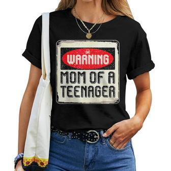 Warning Mom Of A Nager Boy 13Th Birthday 13 Year Old Women T-shirt - Thegiftio UK