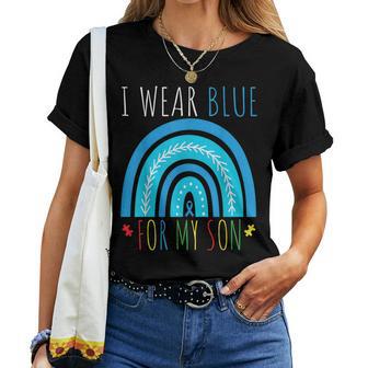 I Wear Blue Autism Awareness Month Unterstützungsgeschenke Für Sohn Mama Und Papa T-shirt Frauen - Geschenkecke