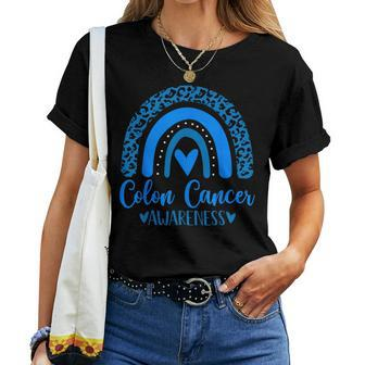 We Wear Blue Rainbow Awsewome For Colon Cancer Awareness Women T-shirt - Thegiftio UK