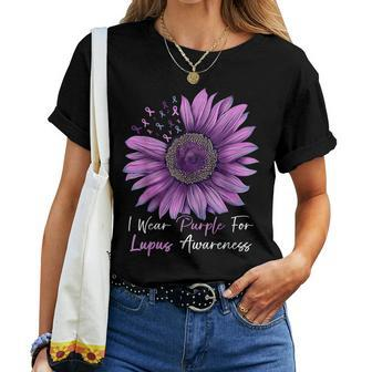 I Wear Purple For Lupus Awareness Sunflower Women T-shirt | Mazezy UK