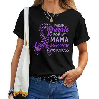 I Wear Purple For My Mama Leiomyosarcoma Awareness Women T-shirt - Monsterry