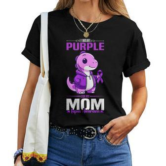I Wear Purple For My Mom Lupus Awareness Dinosaur Women T-shirt - Monsterry DE