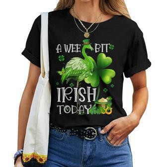 A Wee Bit Irish Today Green Flamingo Beer St Patrick's Day Women T-shirt - Thegiftio