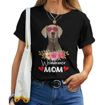 Weimaraner Mom Mama Sunglasses Flower Dog Lover Owner Womens Women T-shirt - Monsterry UK